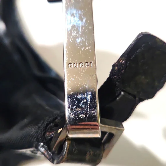 VTG Gucci Authentic 000062 Black Nylon Leather Handbag Shoulder Purse - Picture 6 of 16